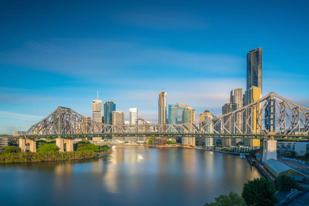 istock Brisbane city skyline and Brisbane river 905347894
