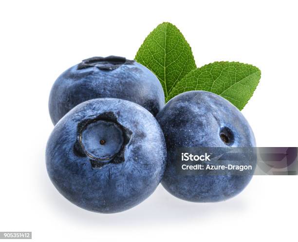 Blueberry Isolated On White Background Stock Photo - Download Image Now - Blueberry, White Background, Freshness