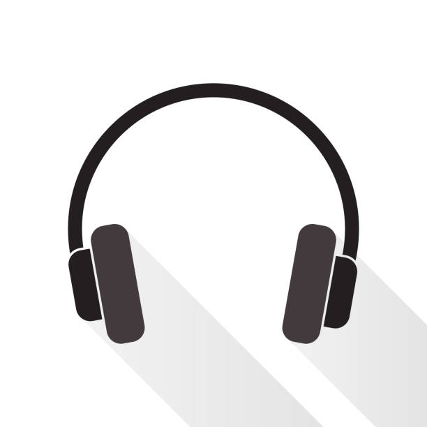 Headphones Headphones on white background. hands free device illustrations stock illustrations