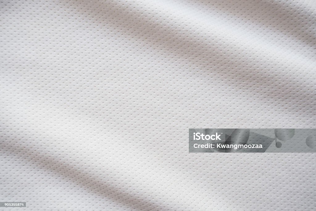 White sports jersey fabric texture background Textured Stock Photo