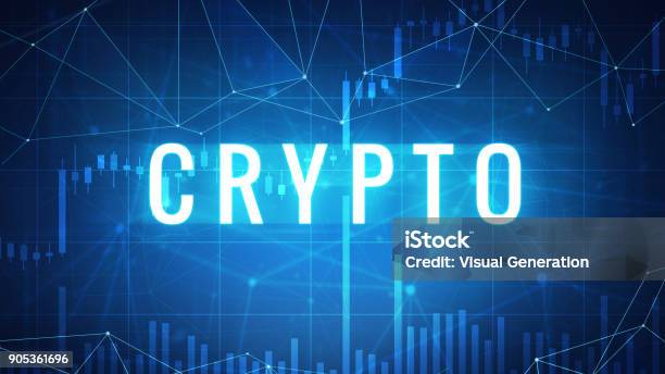 Crypto Word On Futuristic Hud Banner Stock Illustration - Download Image Now - Cryptocurrency, Blockchain, Connection