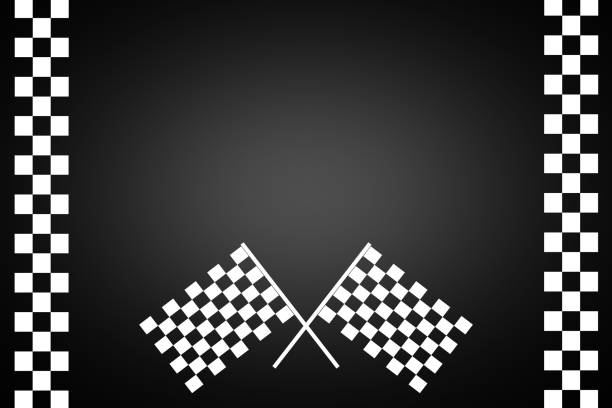 Finish line of racing road background.