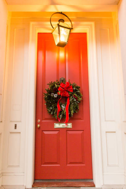 istock Red Christmas Doors in Charleston, South Carolina 905387244