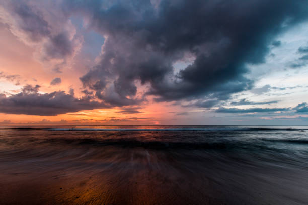 Dramatic Sunset over the sea stock photo