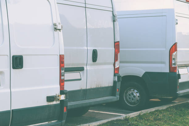 istock Parking used white cars 905396744