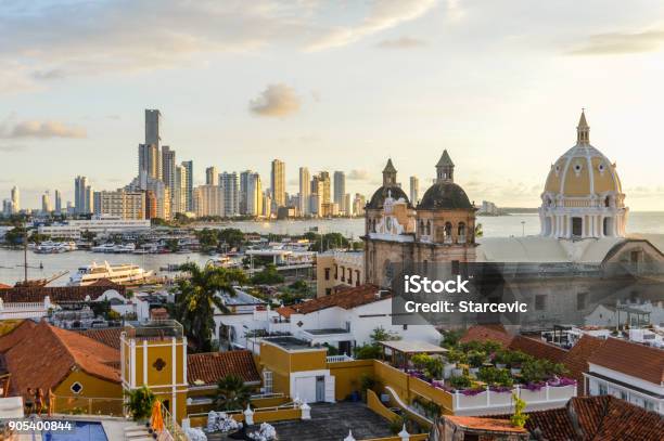 Sunset In Cartagena Colombia Stock Photo - Download Image Now - Cartagena - Colombia, Colombia, Church