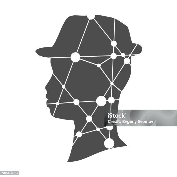 Profile Of The Head Of A Man Stock Illustration - Download Image Now - Anxiety, Biology, Biomedical Illustration