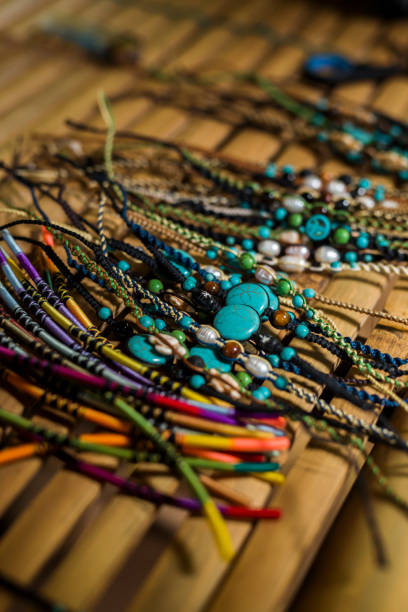 istock Handmade jewelry on display at a stall 905404720