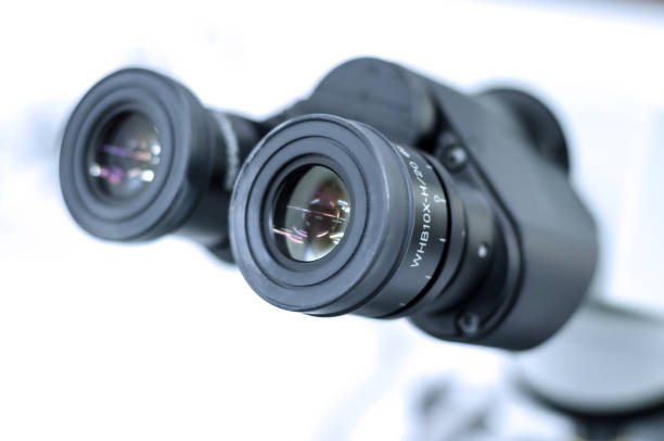 istock laboratory concept, part of microscope in laboratory use for research and test sample on glass plate 905405600