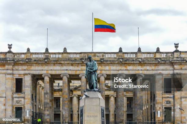Bolivar Square Bogota Colombia Stock Photo - Download Image Now - Colombia, Bogota, Bolivar Square - Bogota