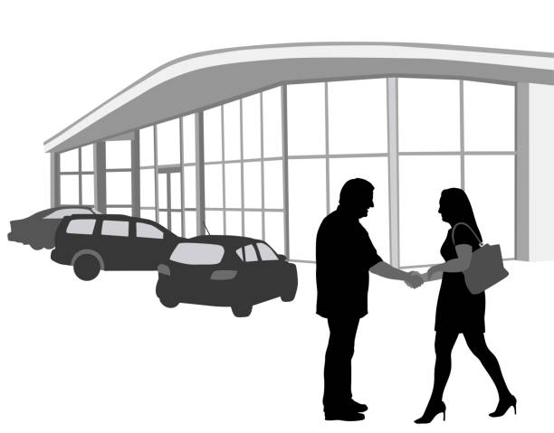 сделка с подержанными автомобилями - silhouette handshake business customer stock illustrations