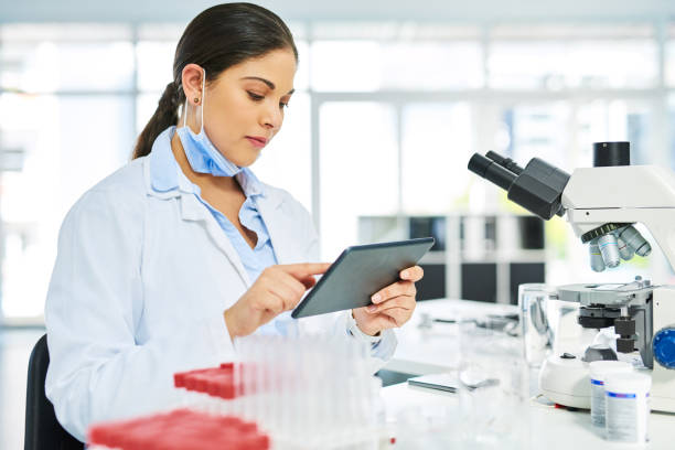 istock She saves all her theories on her handy device 905433554