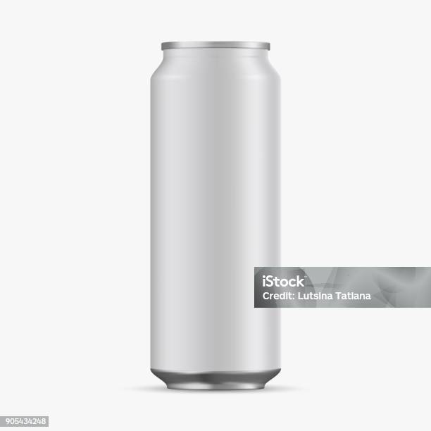 Aluminum Cans Empty 500ml On White Background Stock Illustration - Download Image Now - Can, Template, Beer - Alcohol