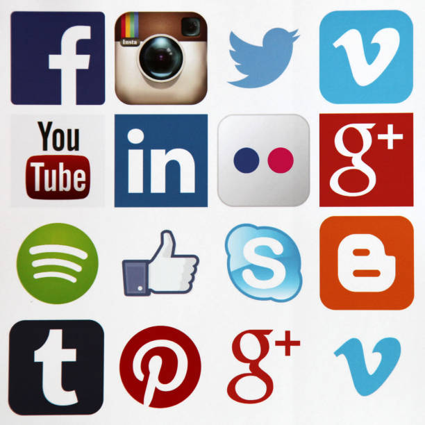 ソーシャル メディアのアイコン インターネット モバイル アプリケーション アプリケーション - social media flickr facebook application software ストックフォトと画像
