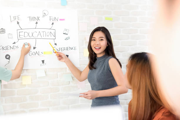 istock Oversea woman college student making a presentation in classroom 905438572