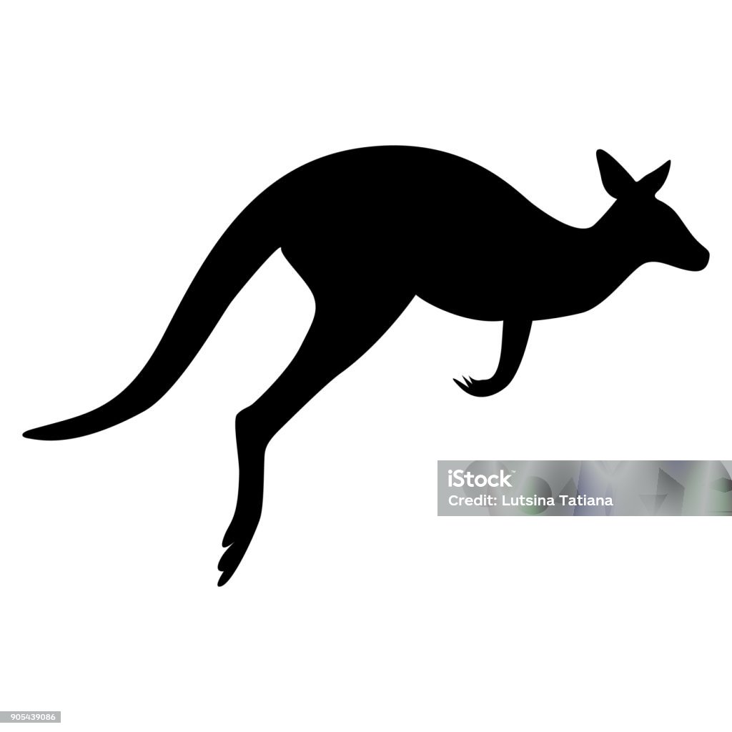 Symbole de kangourou d’Australie - clipart vectoriel de Kangourou libre de droits