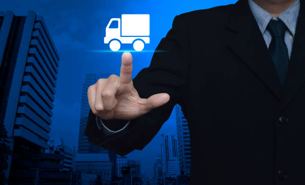 istock Truck delivery service concept 905448136
