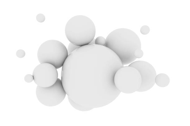 abstract sphere background - white molecule imagens e fotografias de stock