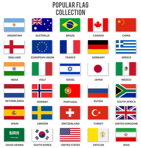 najpopularniejsza kolekcja flag - japan spain stock illustrations