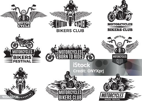 istock Motorbike illustrations. Logos for bike club 905450726