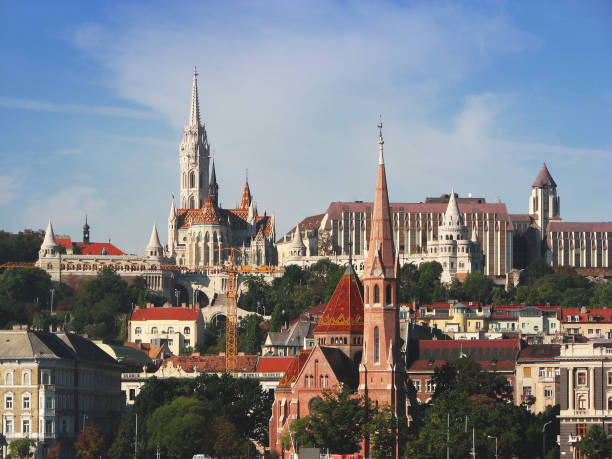 istock Buda waterfront with old bastion and church. 905453138