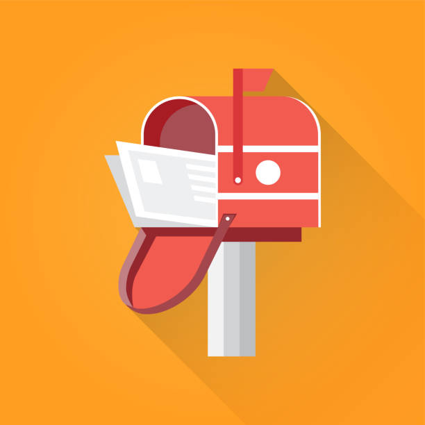 illustrazioni stock, clip art, cartoni animati e icone di tendenza di icona piatta casella di posta - envelope mail letter multi colored
