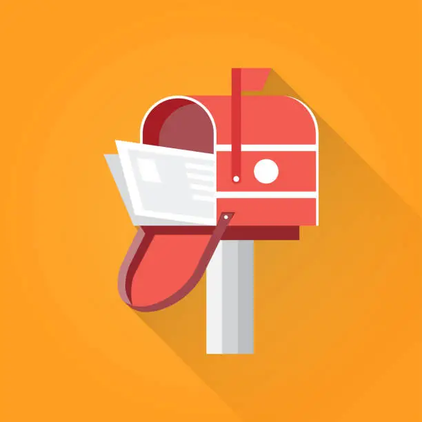 Vector illustration of Mailing Box Flat Icon