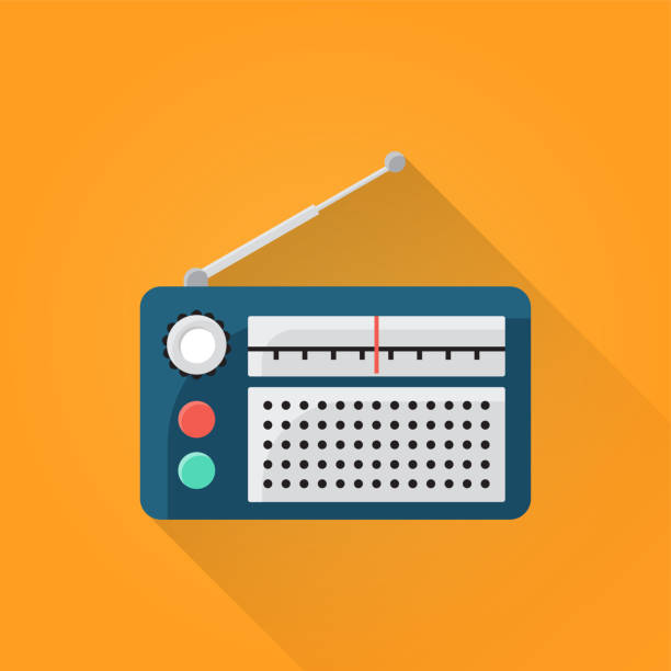 illustrazioni stock, clip art, cartoni animati e icone di tendenza di icona di radio flat - radio
