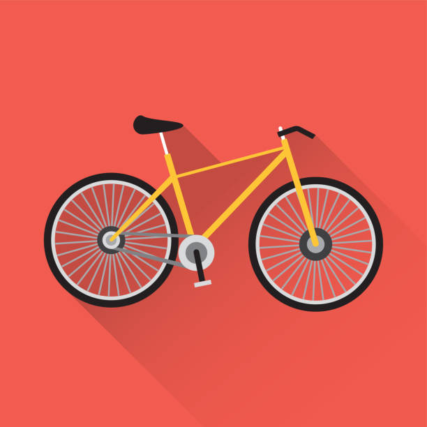 fahrrad-flach-symbol - fahrradfahrer stock-grafiken, -clipart, -cartoons und -symbole