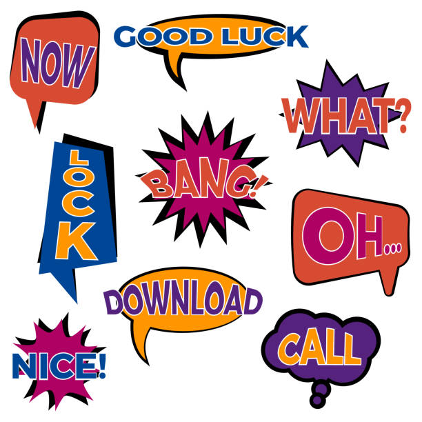 istock Set of nine cartoon comic balloon speech bubbles in flat style 905458268