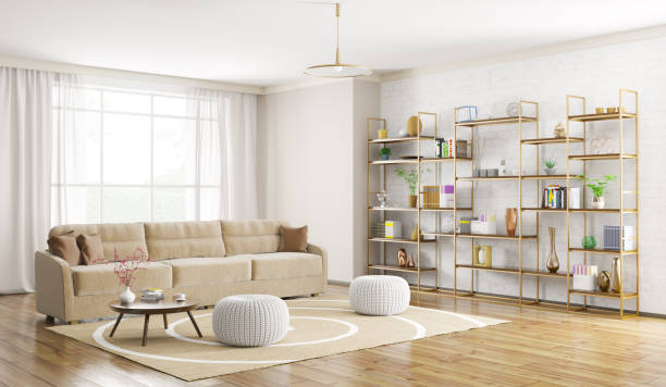 istock Interior of modern living room 3d rendering 905464086