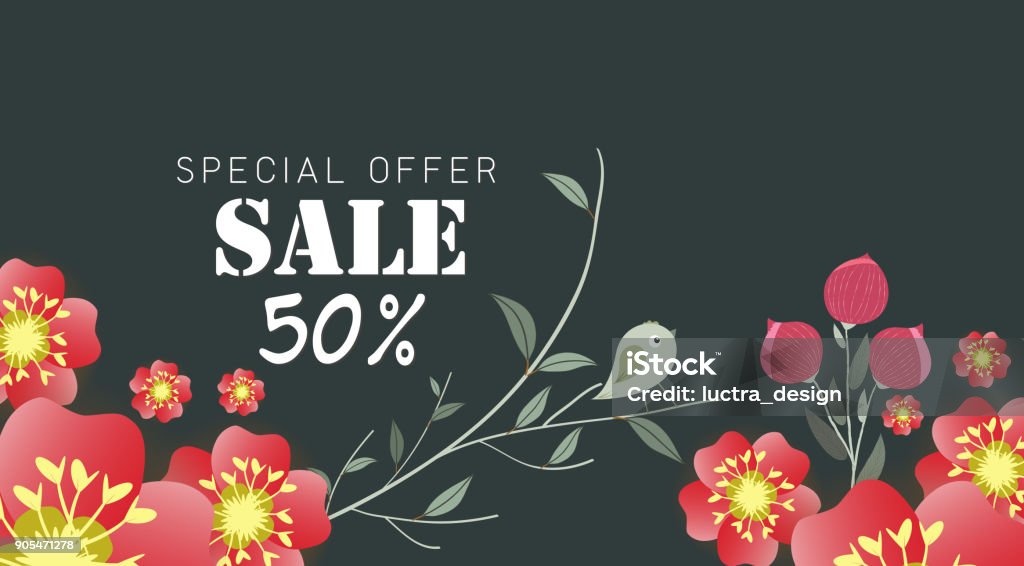 Spring sale banner with paper flowers on a yellow background. Vector illustration. Banner perfect for promotions, magazines, advertising, web sites Animal Markings stock vector