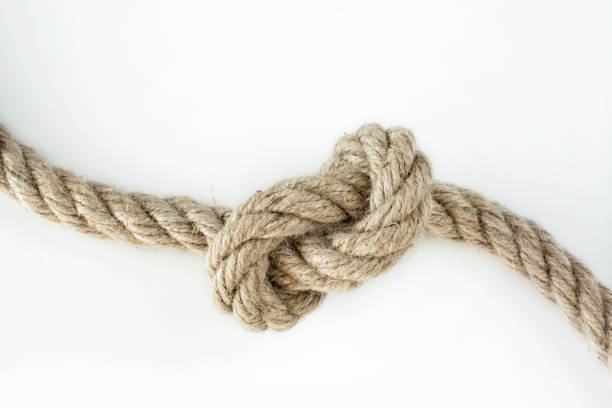 istock Knotted rope on isolated white color 905473342