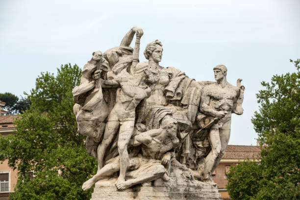 istock Sculpture at Vittorio Emanuele II Bridge, Rome, Italy. 905473832