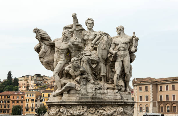 istock Sculpture at Vittorio Emanuele II Bridge, Rome, Italy. 905476470