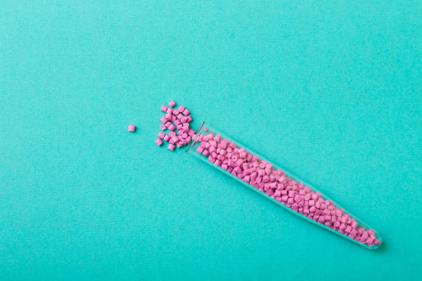 istock Plastic pellets .Plastic raw materials in pellets for industry. Colorant for polymers in granules. 905477790