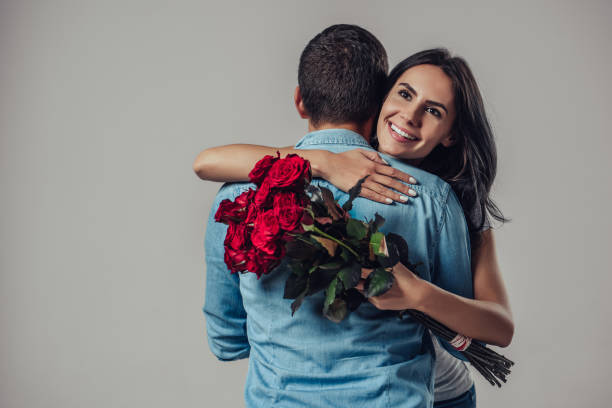 istock Beautiful romantic couple isolated. 905477886