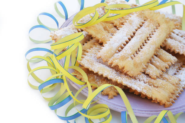 istock Italian Crostoli for Carnival on white 905480428