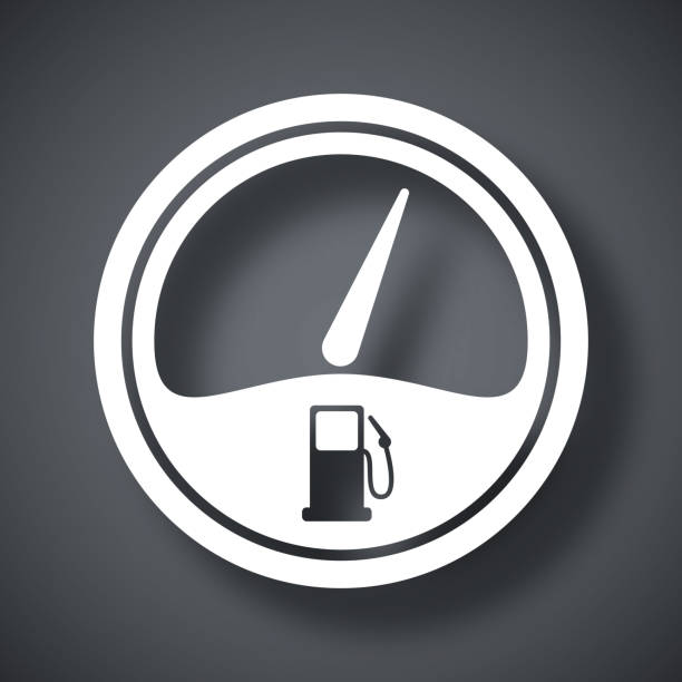 ikona wskaźnika paliwa wektorowego - gas gauge full empty stock illustrations