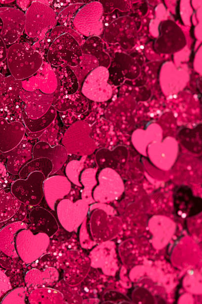 istock Pink hearts texture. Pink valentine day background. 905481566