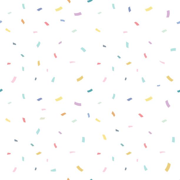 ilustrações de stock, clip art, desenhos animados e ícones de falling confetti with white background, vector illustration - padrão repetido ilustrações