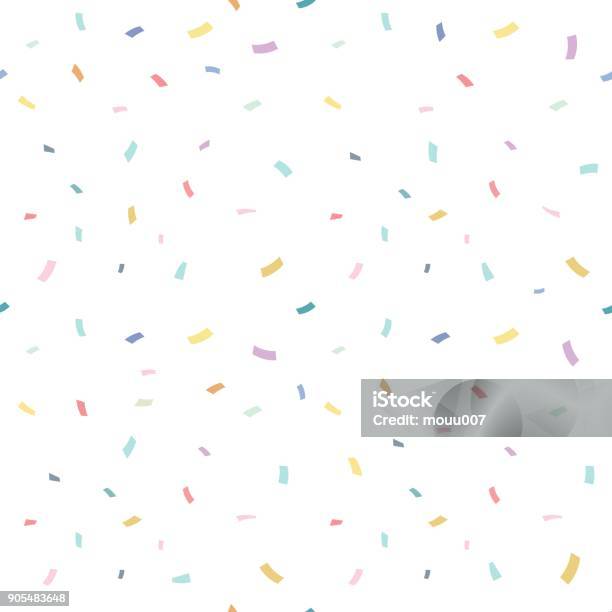 Falling Confetti With White Background Vector Illustration Stock Illustration - Download Image Now