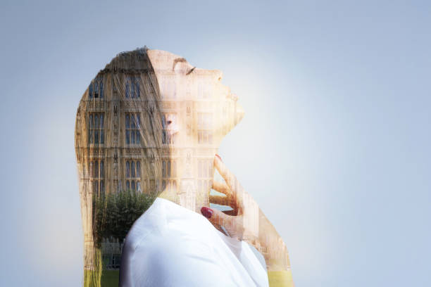 istock Calm beautiful woman inspired by architecture 905483950