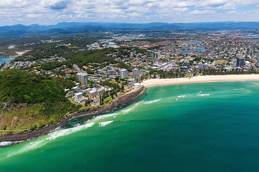 Sunny view of Burleigh Heads on the Gold Coast, Queensland Australia