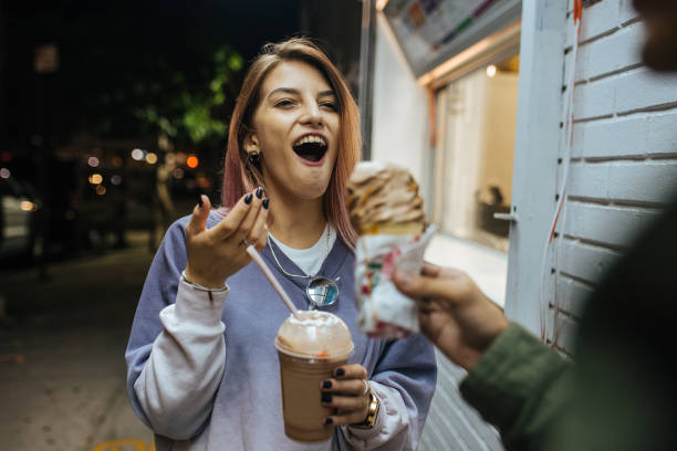 Couple eating ice cream