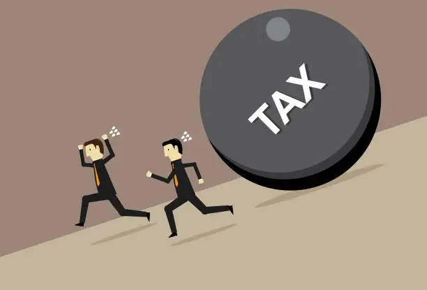 Vector illustration of Escape from tax