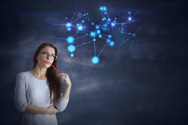 istock Businesswoman with molecules 905516158