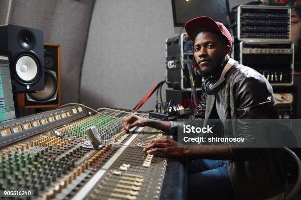 Recording Rap Stock Photo - Download Image Now - Producer, African Ethnicity, Music