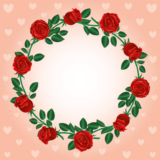 Round Roses Flower Frame 3,200+ Red Roses Bouquet Round Shape Stock Photos, Pictures & Royalty ...