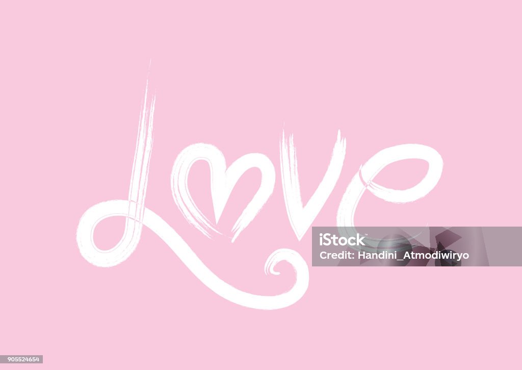 Affection Lettering Love Hand Lettering Stock Illustration - Download Image Now ...
